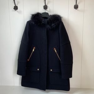 New with Tags J. Crew Chateau Parka in Black Wool